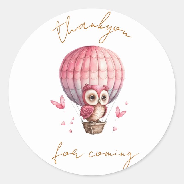 Klassisk rund etikett för Uggla Tack (Framsida)