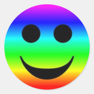 Klassisk rund fästare/regnbåge Ansikte Runt Klistermärke