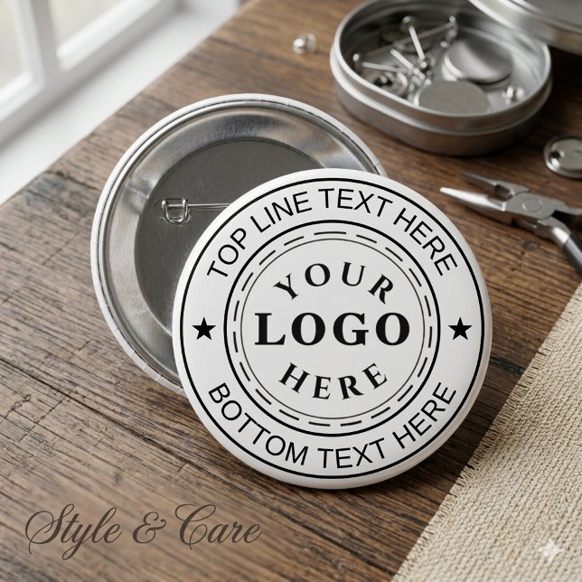 Klassisk rund logotyp text personlig knapp design (Classic Round Logo Text Personalized Button Design)