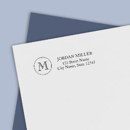 Klassisk runda Gräns Monogram Namn Adress Självfärgande Stämpel