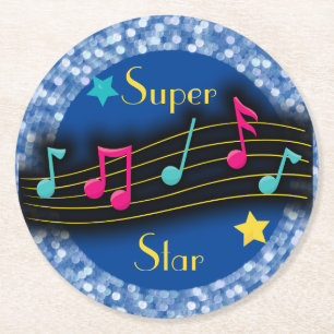 Klassisk runda i Toppen Star Musik noter Underlägg Papper Rund