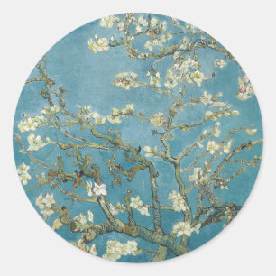 KLASSISK RUNDKLICKA: VAN GOGH: ALMOND BLOMMAR RUNT KLISTERMÄRKE