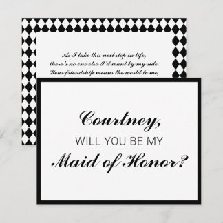 Klassisk Rutig Brudtärna Förslags Kort