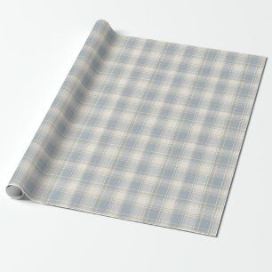 Klassisk rutig check i skifferblå kräm presentpapper