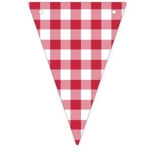 Klassisk rutig körsbärsröd vimplar