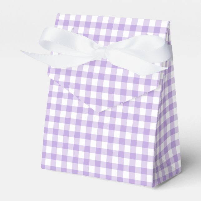 Klassisk Rutig Mjuk Lavendel Presentaskar (Framsidan Sidan)