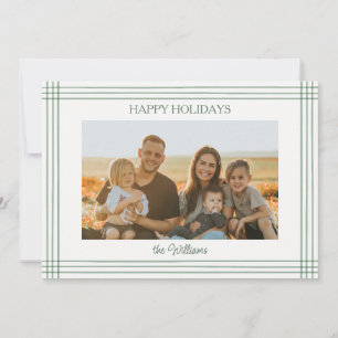Klassisk rutig ram minimalistisk julfotokort julkort