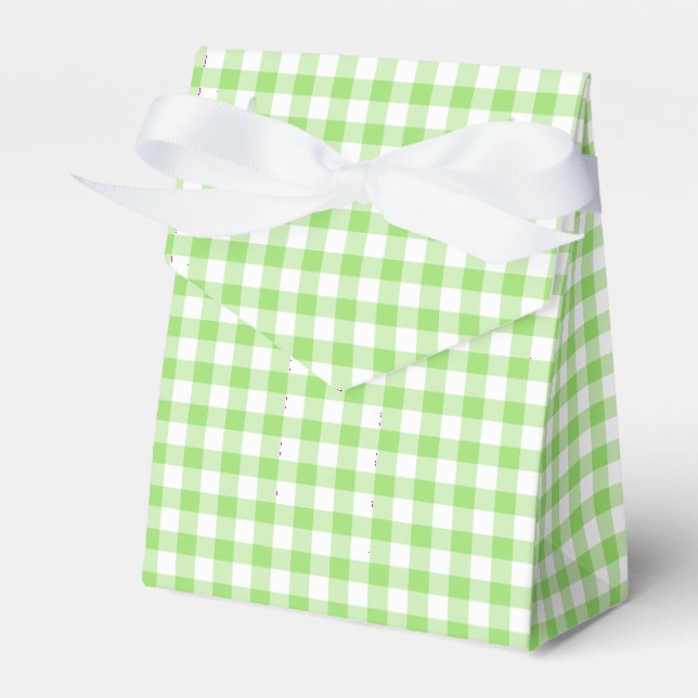 Klassisk rutig vårgrön presentaskar (Framsidan Sidan)