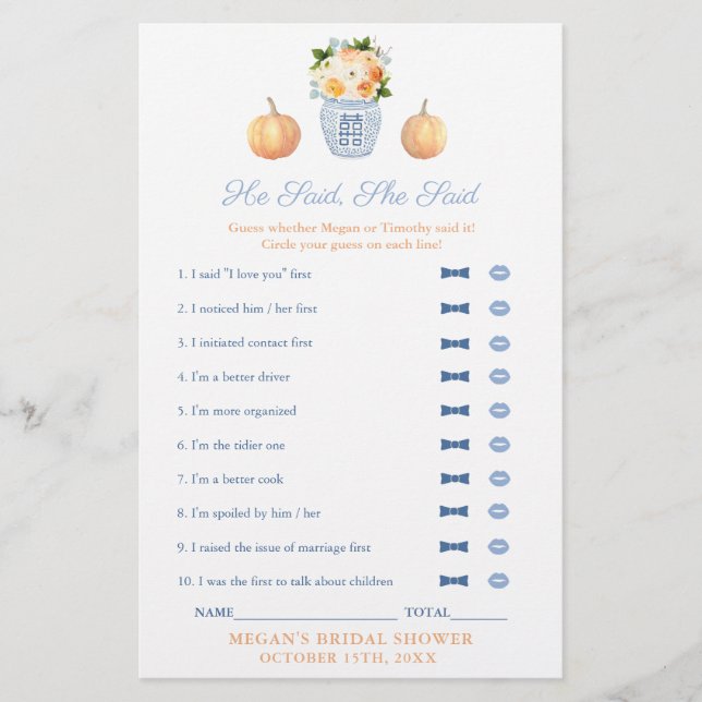 Klassisk sa att hon sa Möhippa-spelkort (Framsida)