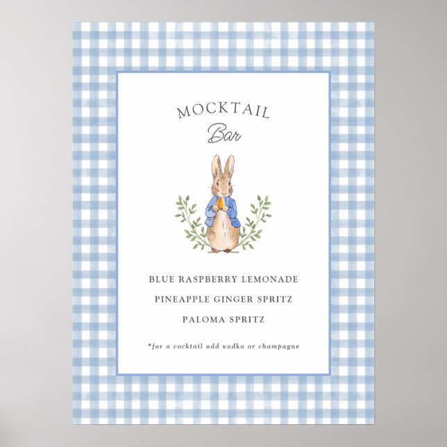 Klassisk saga kanin baby shower mocktail bar poster (Framsidan)