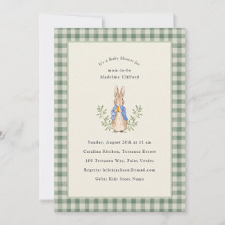 Klassisk saga kanin Sage Vintage Baby Shower Inbjudningar
