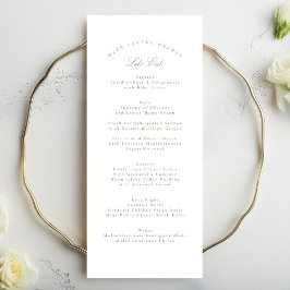 Klassisk Sage Grönt Calligraphy Formal Bröllop Meny