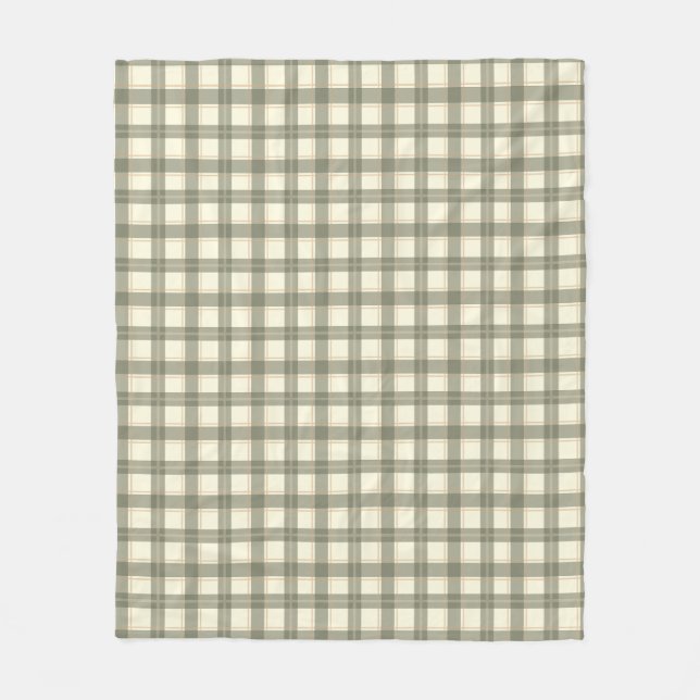 Klassisk Sage Tartan Fleecefilt (Framsidan)