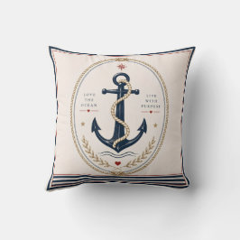 Klassisk Sailorcore Marin Kvardröj Pärlkudde Kudde