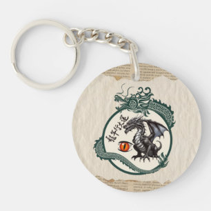 Klassisk Samurai Dragon Keychain