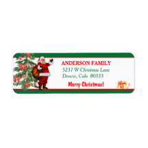 Klassisk Santa Julgran Returadress