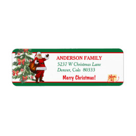 Klassisk Santa Julgran Returadress Returadress Etikett