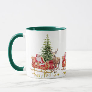 Klassisk Santa Sleigh-jul Mugg