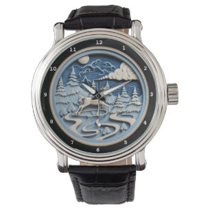 Klassisk Santa Stjärnklar natt Armbandsur