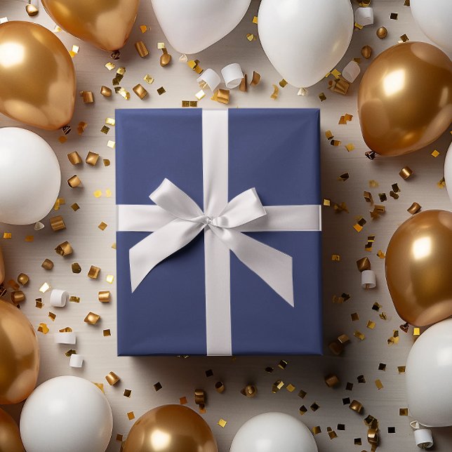 Klassisk sats: Rik Blue Wrapping Papper Roll Presentpapper (Skapare uppladdad)