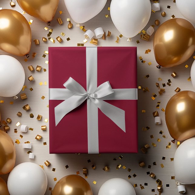 Klassisk sats: Rik Burgundy Wrapping Papper Roll Presentpapper (Skapare uppladdad)