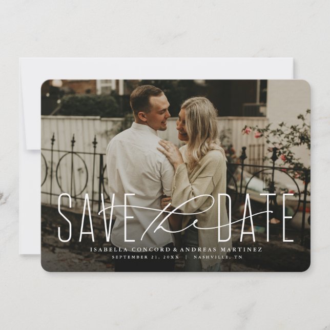 Klassisk save the date fotokort spara datumet (Framsida)