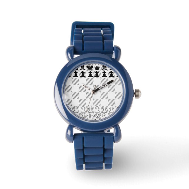 Klassisk schackbräde armbandsur (Framsida)