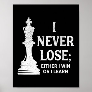 Klassisk schackdesign, jag förlorar aldrig. Jag V Poster