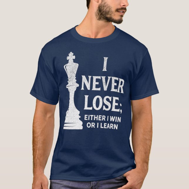 Klassisk schackdesign som jag aldrig förlorar mig  t shirt (Framsida)