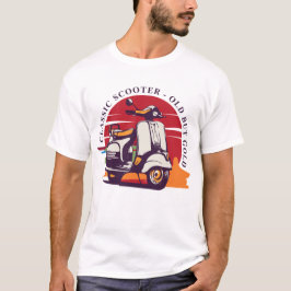 Klassisk Scooter gammal men Guld T Shirt