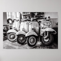 Klassisk Scooter Poster | Paris Frankrike