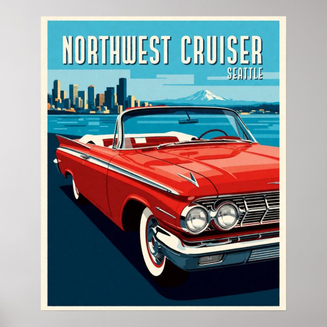 Klassisk Seattle landsvägs-cruiser Poster (Framsidan)