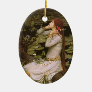 Klassisk Shakespeare Ophelia dammlilja konstverk Julgransprydnad Keramik