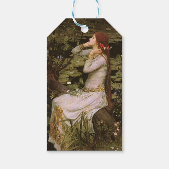 Klassisk Shakespeare Ophelia dammlilja konstverk Presentetikett (Framsidan)