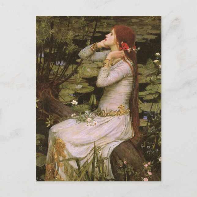 Klassisk Shakespeare Ophelia dammlilja konstverk Vykort (Framsida)