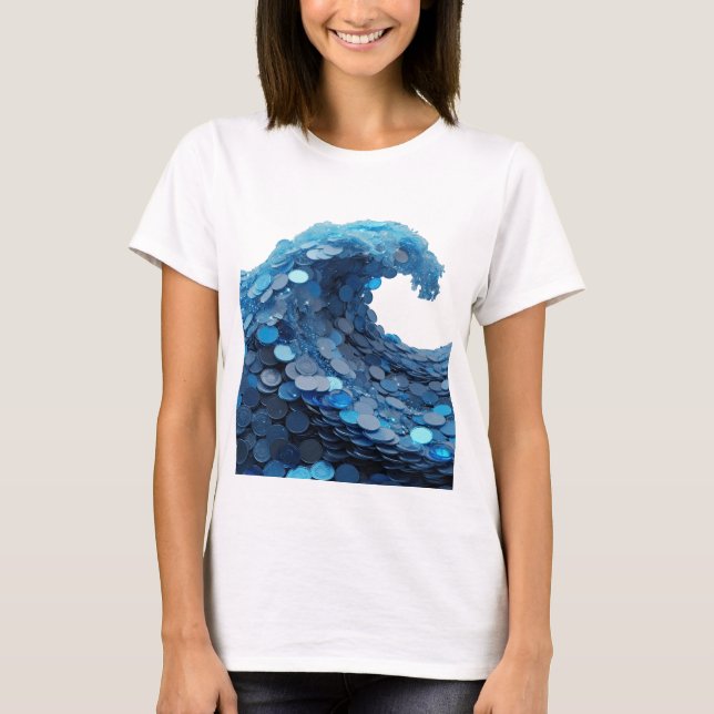 Klassisk Silver ABSTRAKT KONST Design T Shirt (Framsida)