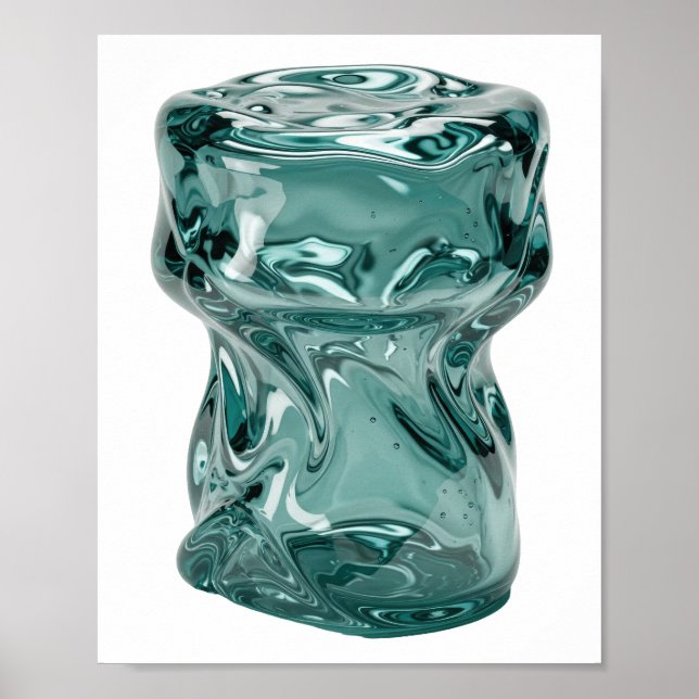 Klassisk Silver ABSTRAKT KONST Design v2 Poster (Framsidan)