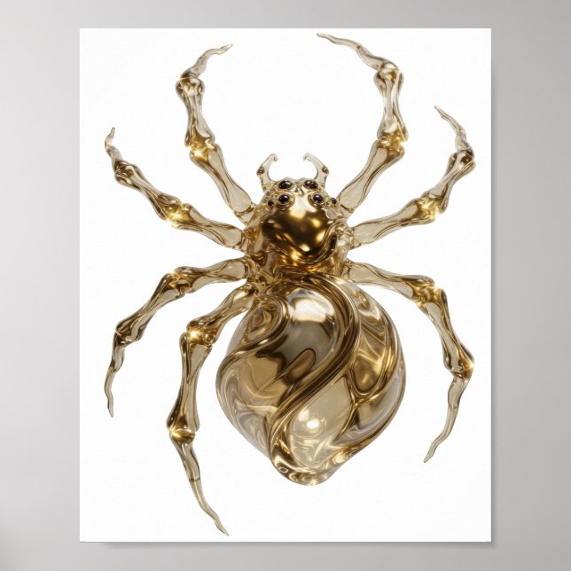 Klassisk Silver ABSTRAKT KONST Grafisk Design v2 Poster (Framsidan)