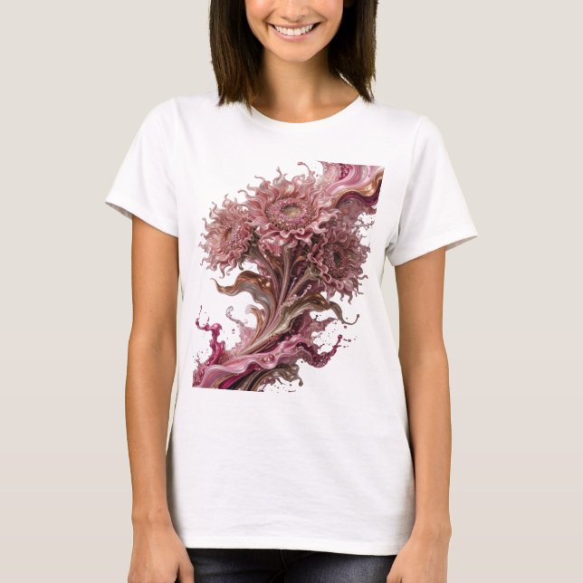 Klassisk Silver ABSTRAKT KONST Grafisk T-shirt (Framsida)