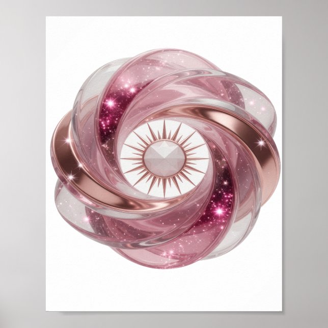 Klassisk Silver ABSTRAKT KONST Modern Design Poster (Framsidan)