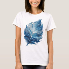 Klassisk Silver BLÅ STJÄRNA BLAD Modern Design T Shirt