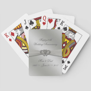 Klassisk Silver Bröllop-årsdag Casinokort