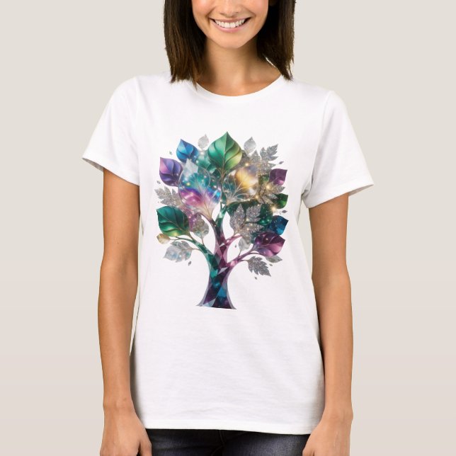 Klassisk Silver GLASSTRÄD Anpassad Tee (Framsida)