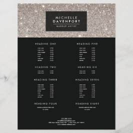 Klassisk Silver Glitter Makeup Artist Flyer