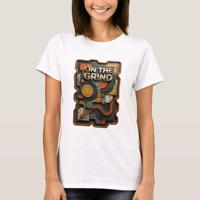 Klassisk Silver ON THE GRIND Anpassad T-shirt (Framsida)