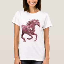 Klassisk Silver ROSA HÄST Deklarativ Design T Shirt