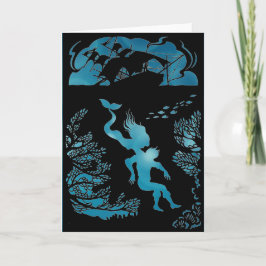 Klassisk Sjöjungfru Fairy Tale. Tomt kort