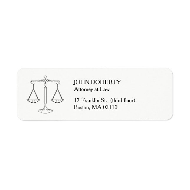 Klassisk skala för rättvisa | Lag Returadress Etikett (Framsidan)