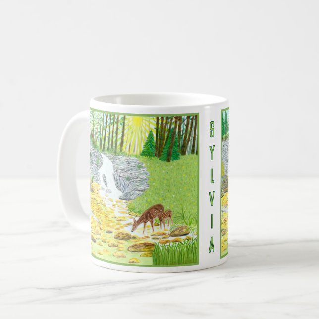 Klassisk skogsmug med text kaffemugg (Framsida vänster)