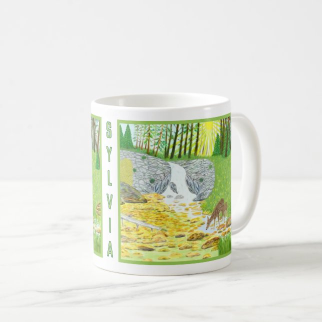 Klassisk skogsmug med text kaffemugg (Framsida höger)